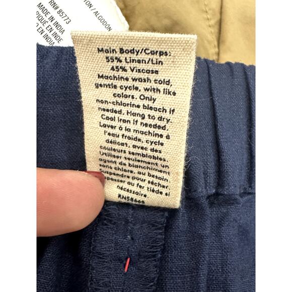 Open Edit Shorts Linen Blend High Rise Comfortable Fit Blue Women's Medium NWT - Picture 8 of 8